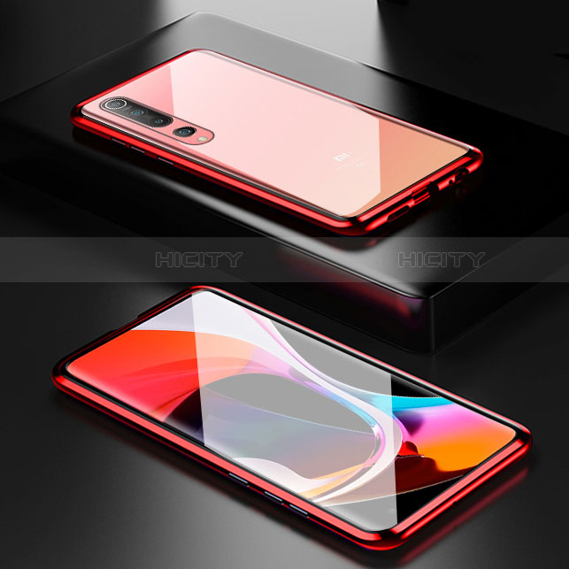 Coque Rebord Bumper Luxe Aluminum Metal Miroir 360 Degres Housse Etui Aimant M03 pour Xiaomi Mi 10 Rouge Plus