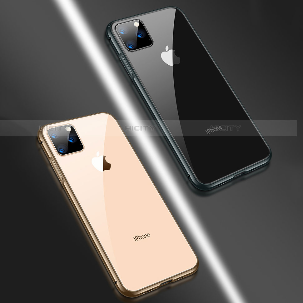 Coque Rebord Bumper Luxe Aluminum Metal Miroir 360 Degres Housse Etui Aimant M04 pour Apple iPhone 11 Pro Max Plus