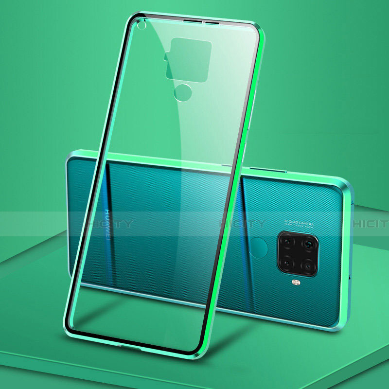 Coque Rebord Bumper Luxe Aluminum Metal Miroir 360 Degres Housse Etui Aimant M04 pour Huawei Mate 30 Lite Vert Plus