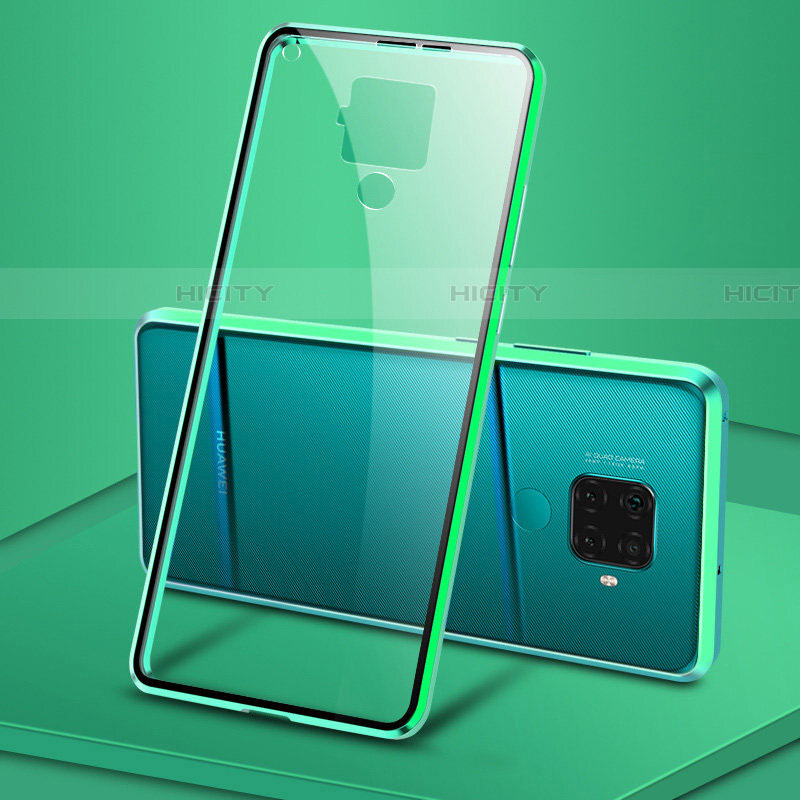 Coque Rebord Bumper Luxe Aluminum Metal Miroir 360 Degres Housse Etui Aimant M04 pour Huawei Nova 5z Vert Plus