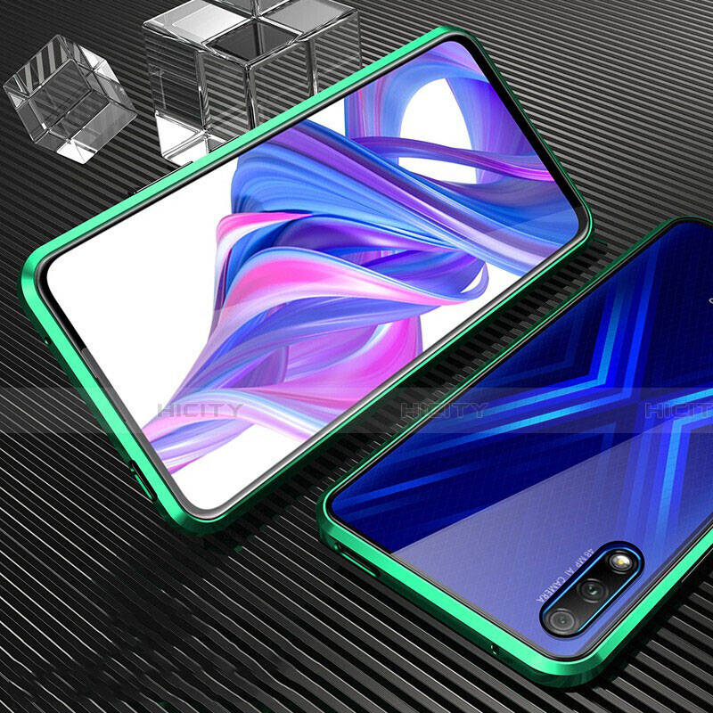 Coque Rebord Bumper Luxe Aluminum Metal Miroir 360 Degres Housse Etui Aimant M04 pour Huawei P Smart Z (2019) Vert Plus