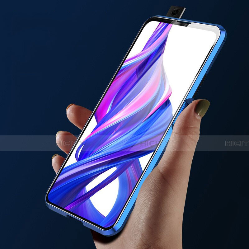 Coque Rebord Bumper Luxe Aluminum Metal Miroir 360 Degres Housse Etui Aimant M04 pour Huawei Y9 Prime (2019) Plus