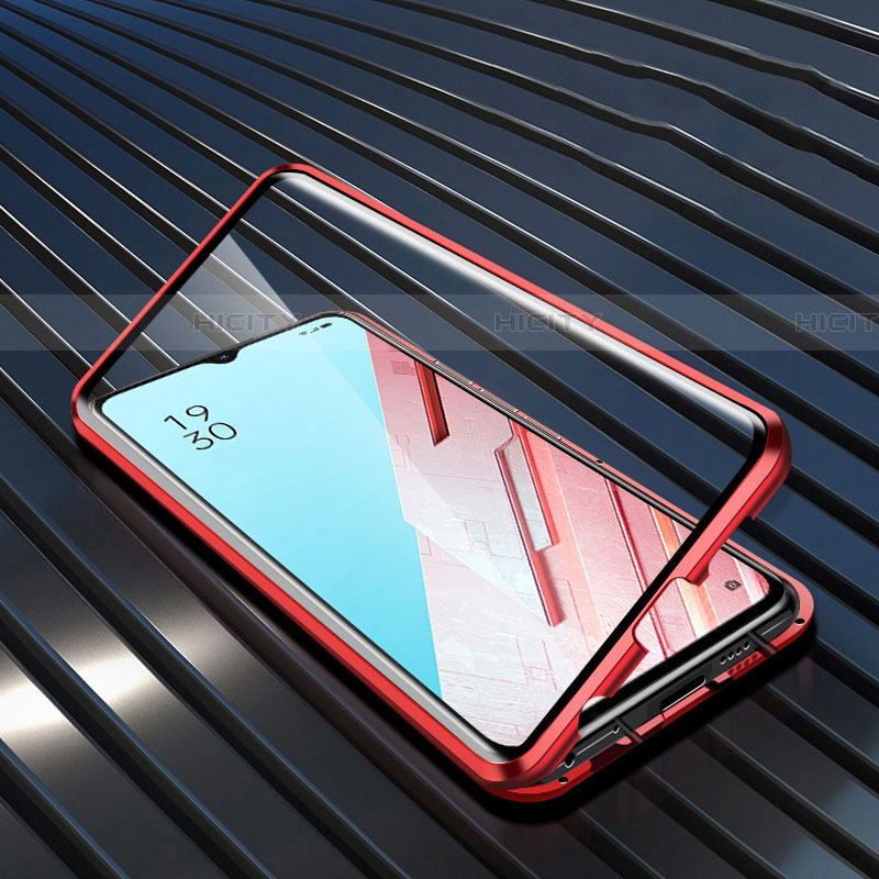 Coque Rebord Bumper Luxe Aluminum Metal Miroir 360 Degres Housse Etui Aimant M04 pour Oppo Find X2 Lite Plus