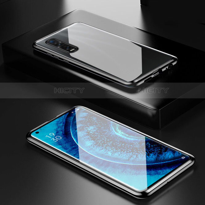 Coque Rebord Bumper Luxe Aluminum Metal Miroir 360 Degres Housse Etui Aimant M04 pour Oppo Find X2 Pro Plus