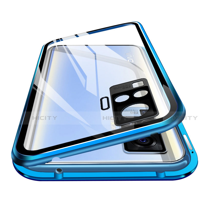 Coque Rebord Bumper Luxe Aluminum Metal Miroir 360 Degres Housse Etui Aimant M04 pour Vivo X50 Pro 5G Plus