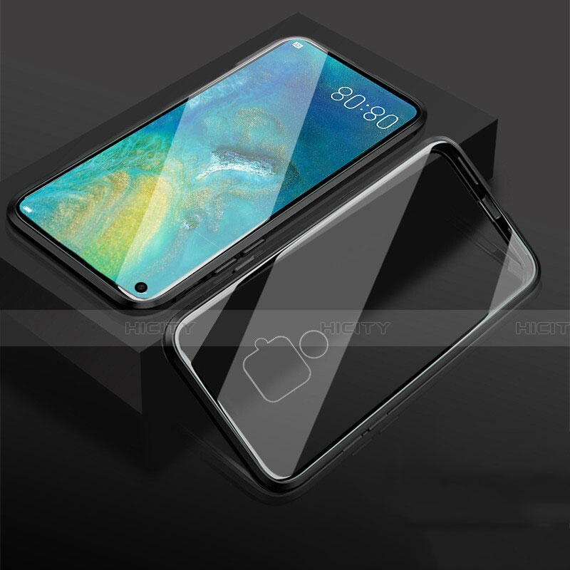 Coque Rebord Bumper Luxe Aluminum Metal Miroir 360 Degres Housse Etui Aimant M05 pour Huawei Mate 30 Lite Noir Plus