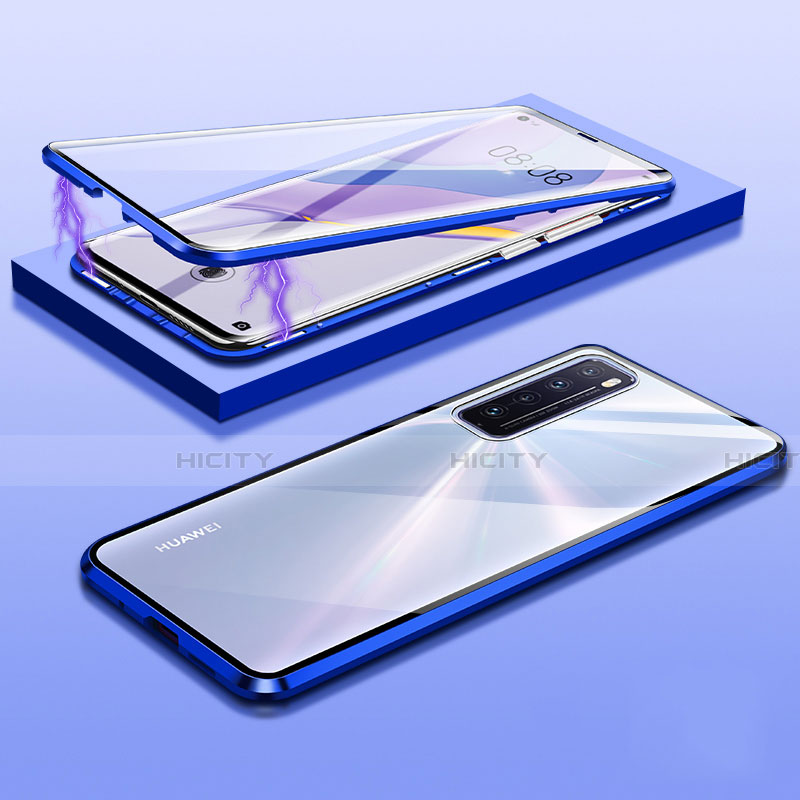 Coque Rebord Bumper Luxe Aluminum Metal Miroir 360 Degres Housse Etui Aimant M05 pour Huawei Nova 7 5G Plus