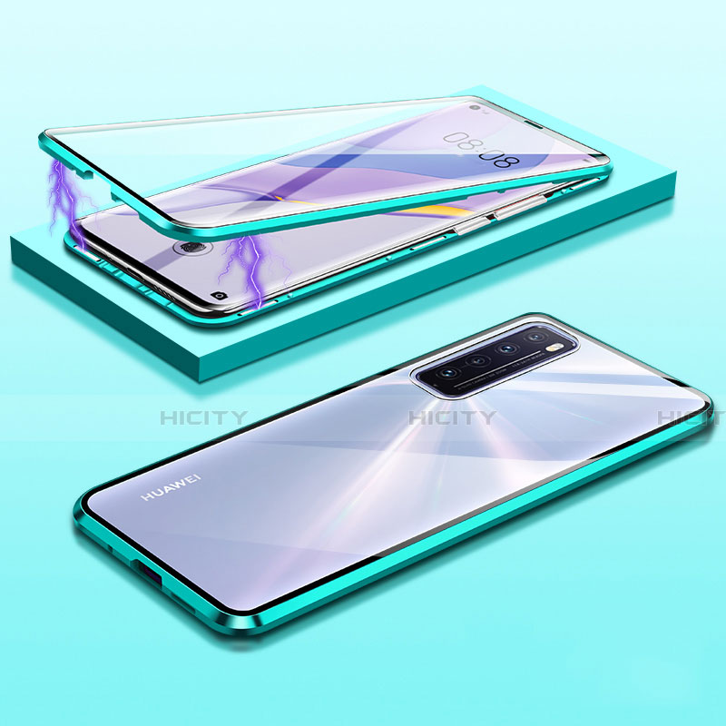 Coque Rebord Bumper Luxe Aluminum Metal Miroir 360 Degres Housse Etui Aimant M05 pour Huawei Nova 7 5G Plus