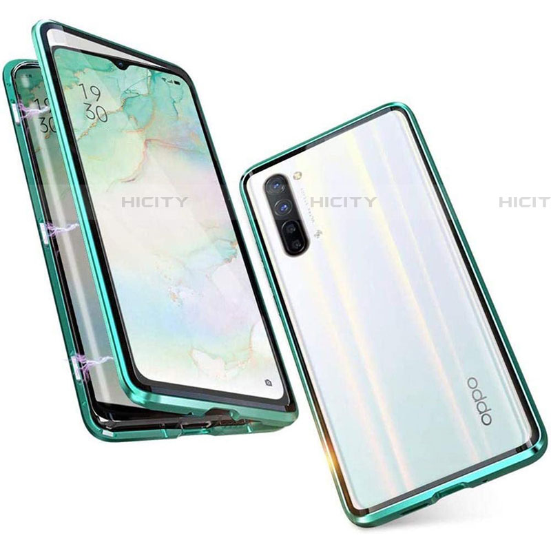 Coque Rebord Bumper Luxe Aluminum Metal Miroir 360 Degres Housse Etui Aimant M05 pour Oppo Find X2 Lite Plus