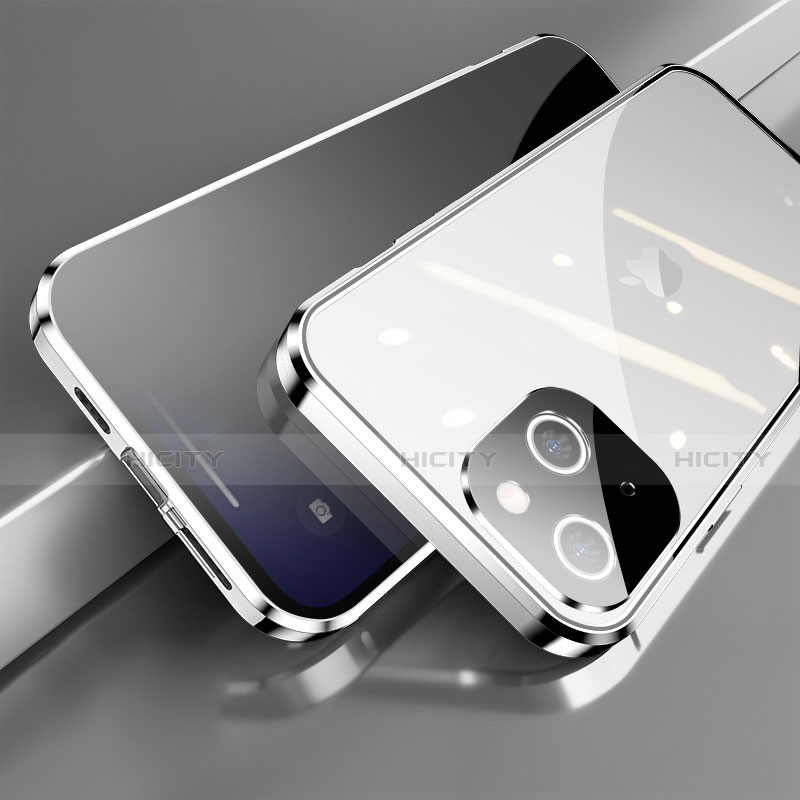 Coque Rebord Bumper Luxe Aluminum Metal Miroir 360 Degres Housse Etui Aimant M06 pour Apple iPhone 13 Plus