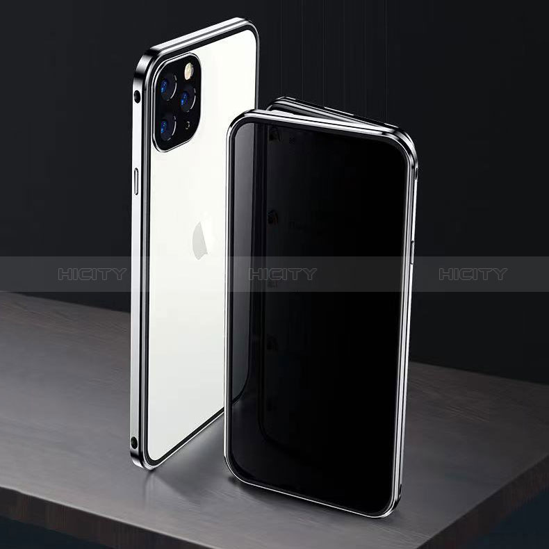 Coque Rebord Bumper Luxe Aluminum Metal Miroir 360 Degres Housse Etui Aimant M06 pour Apple iPhone 14 Pro Plus