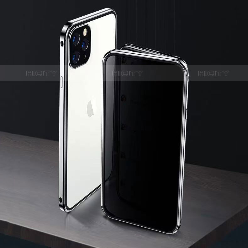 Coque Rebord Bumper Luxe Aluminum Metal Miroir 360 Degres Housse Etui Aimant M06 pour Apple iPhone 15 Pro Plus