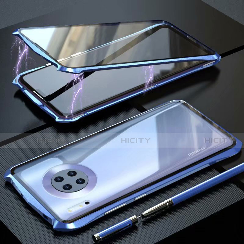 Coque Rebord Bumper Luxe Aluminum Metal Miroir 360 Degres Housse Etui Aimant M06 pour Huawei Mate 30 Pro Plus