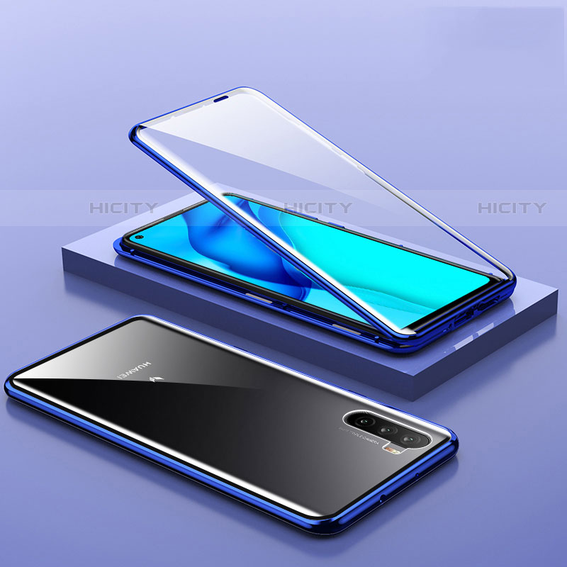 Coque Rebord Bumper Luxe Aluminum Metal Miroir 360 Degres Housse Etui Aimant M06 pour Huawei Mate 40 Lite 5G Bleu Plus