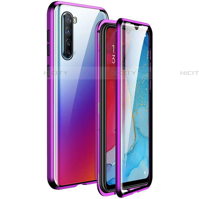 Coque Rebord Bumper Luxe Aluminum Metal Miroir 360 Degres Housse Etui Aimant M06 pour Oppo Find X2 Lite Plus