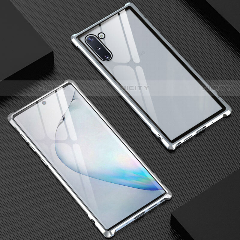 Coque Rebord Bumper Luxe Aluminum Metal Miroir 360 Degres Housse Etui Aimant M06 pour Samsung Galaxy Note 10 5G Plus