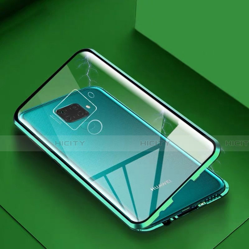 Coque Rebord Bumper Luxe Aluminum Metal Miroir 360 Degres Housse Etui Aimant M07 pour Huawei Mate 30 Lite Vert Plus