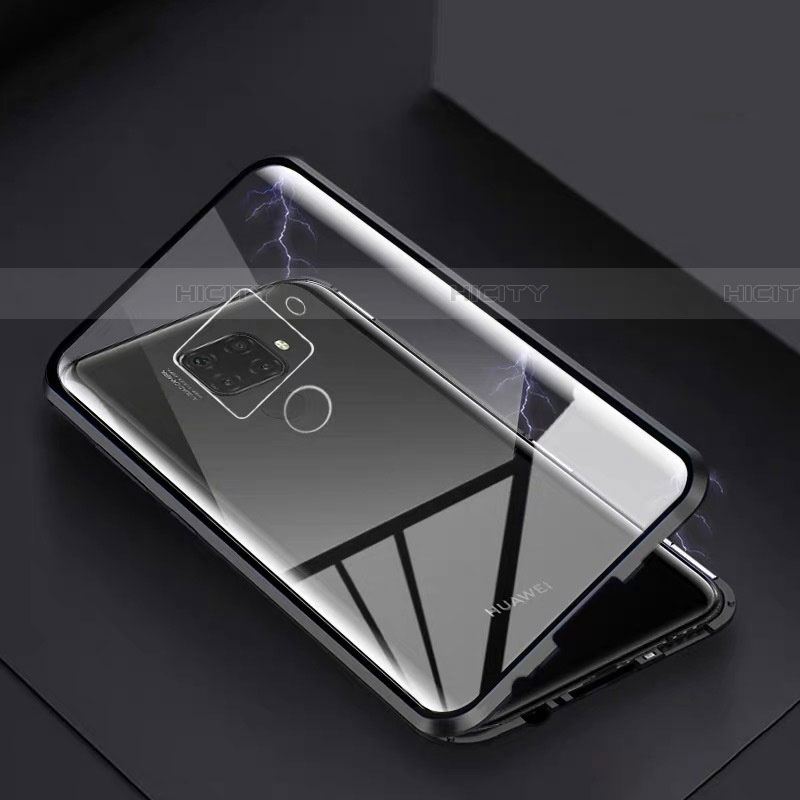 Coque Rebord Bumper Luxe Aluminum Metal Miroir 360 Degres Housse Etui Aimant M07 pour Huawei Nova 5i Pro Noir Plus