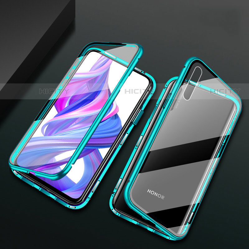 Coque Rebord Bumper Luxe Aluminum Metal Miroir 360 Degres Housse Etui Aimant M07 pour Huawei Y9s Vert Plus