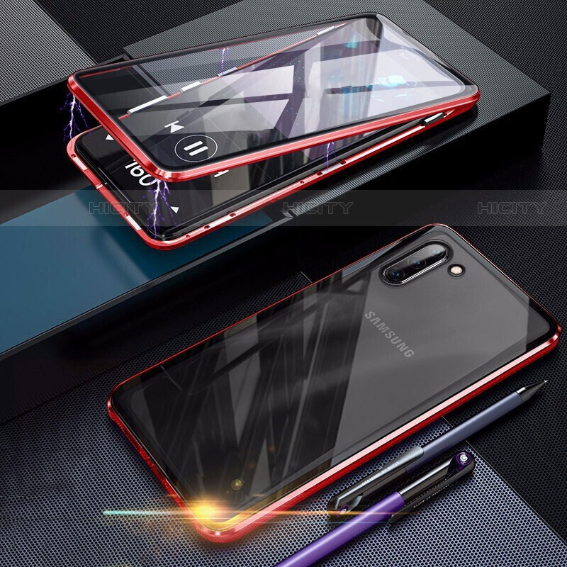 Coque Rebord Bumper Luxe Aluminum Metal Miroir 360 Degres Housse Etui Aimant M07 pour Samsung Galaxy Note 10 5G Plus