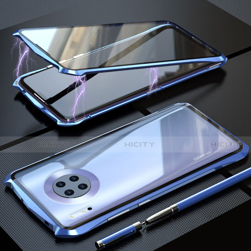 Coque Rebord Bumper Luxe Aluminum Metal Miroir 360 Degres Housse Etui Aimant M08 pour Huawei Mate 30 Pro 5G Plus