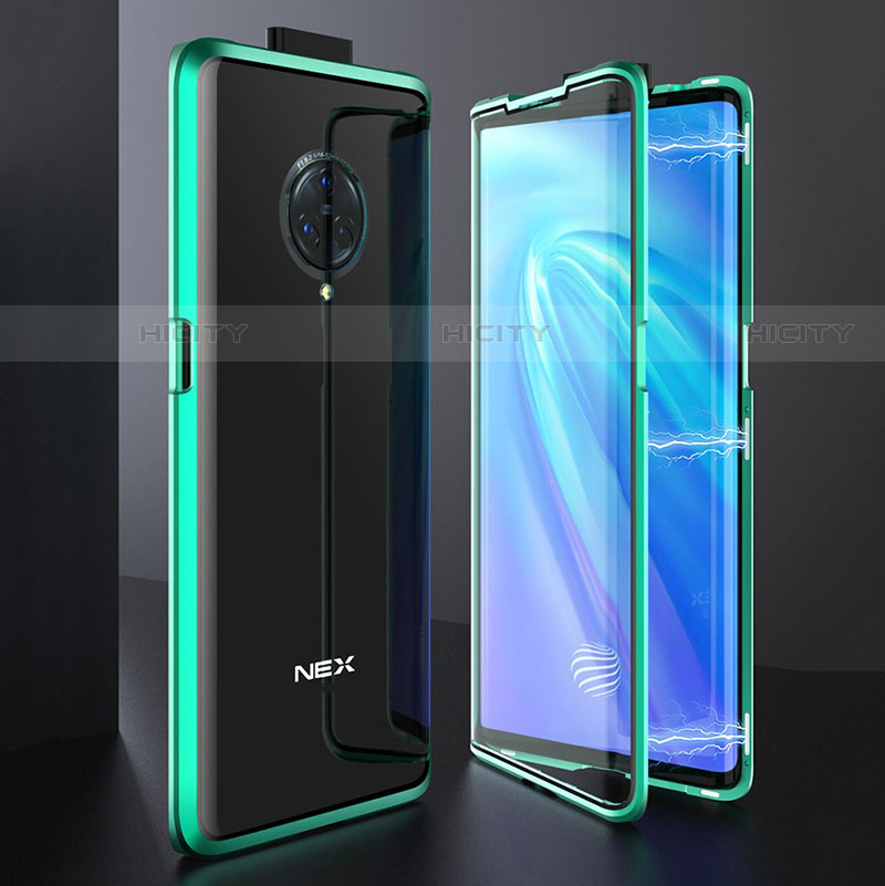 Coque Rebord Bumper Luxe Aluminum Metal Miroir 360 Degres Housse Etui Aimant M08 pour Vivo Nex 3S Plus