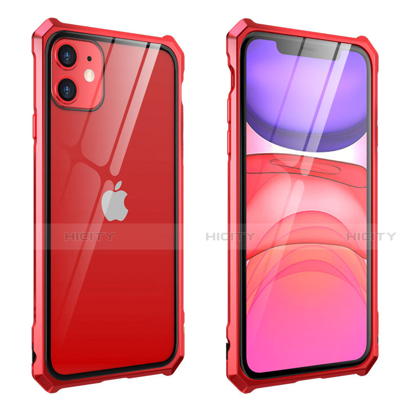 Coque Rebord Bumper Luxe Aluminum Metal Miroir 360 Degres Housse Etui Aimant M10 pour Apple iPhone 11 Plus