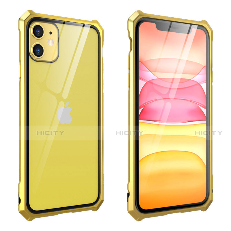 Coque Rebord Bumper Luxe Aluminum Metal Miroir 360 Degres Housse Etui Aimant M10 pour Apple iPhone 11 Plus