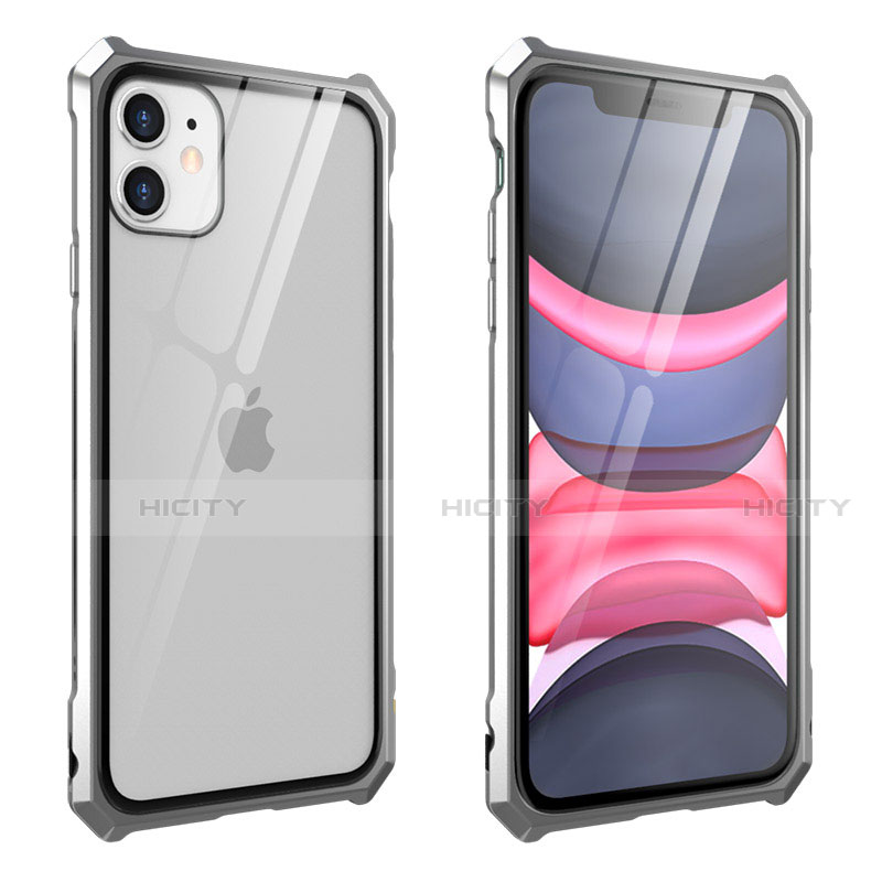 Coque Rebord Bumper Luxe Aluminum Metal Miroir 360 Degres Housse Etui Aimant M10 pour Apple iPhone 11 Plus