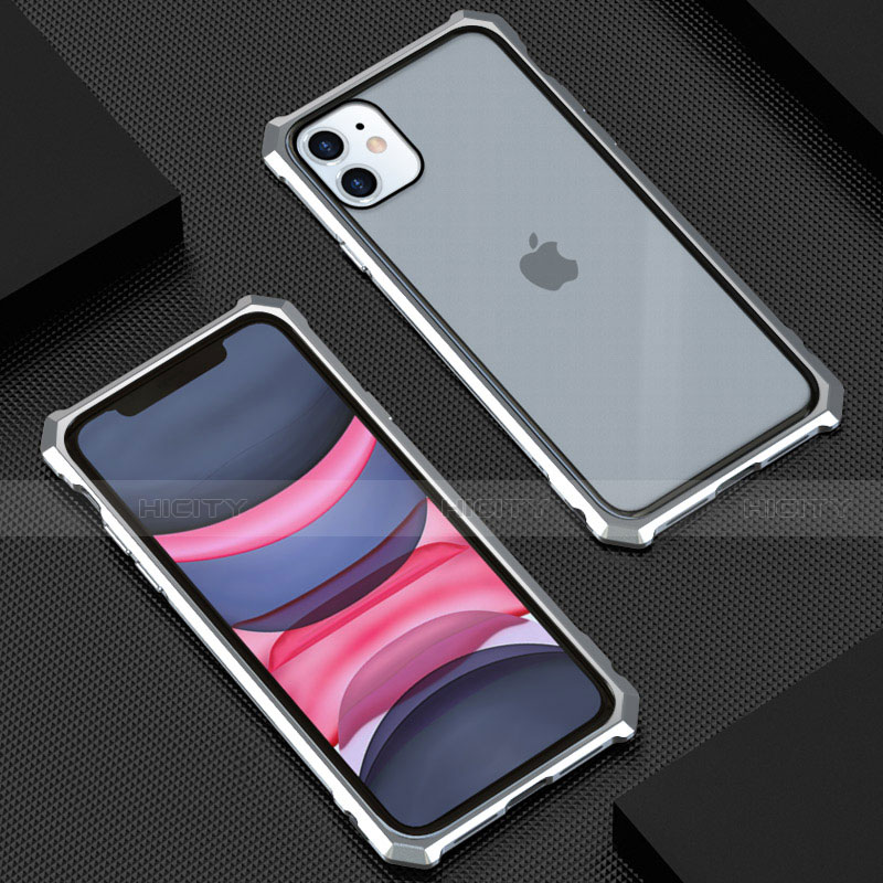 Coque Rebord Bumper Luxe Aluminum Metal Miroir 360 Degres Housse Etui Aimant M10 pour Apple iPhone 11 Plus