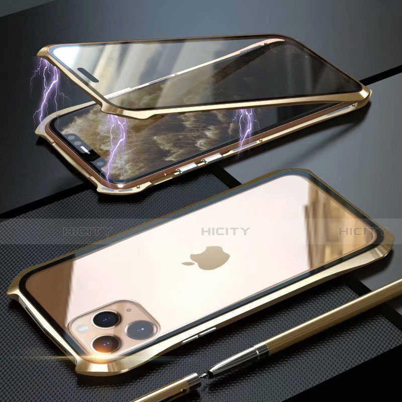 Coque Rebord Bumper Luxe Aluminum Metal Miroir 360 Degres Housse Etui Aimant M10 pour Apple iPhone 11 Pro Plus
