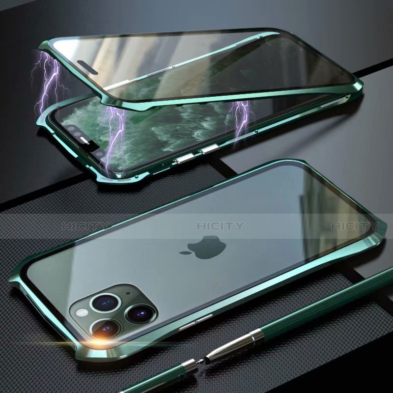 Coque Rebord Bumper Luxe Aluminum Metal Miroir 360 Degres Housse Etui Aimant M10 pour Apple iPhone 11 Pro Plus