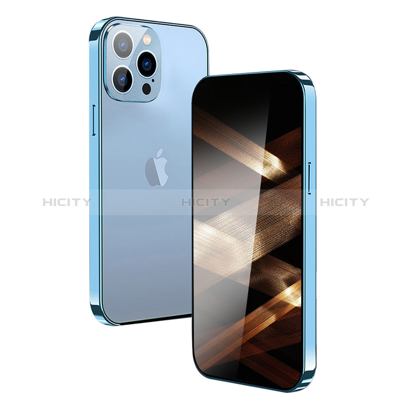 Coque Rebord Bumper Luxe Aluminum Metal Miroir 360 Degres Housse Etui Aimant M10 pour Apple iPhone 14 Pro Plus