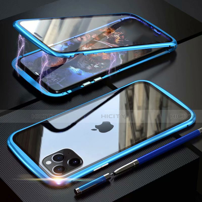 Coque Rebord Bumper Luxe Aluminum Metal Miroir 360 Degres Housse Etui Aimant M11 pour Apple iPhone 11 Pro Plus