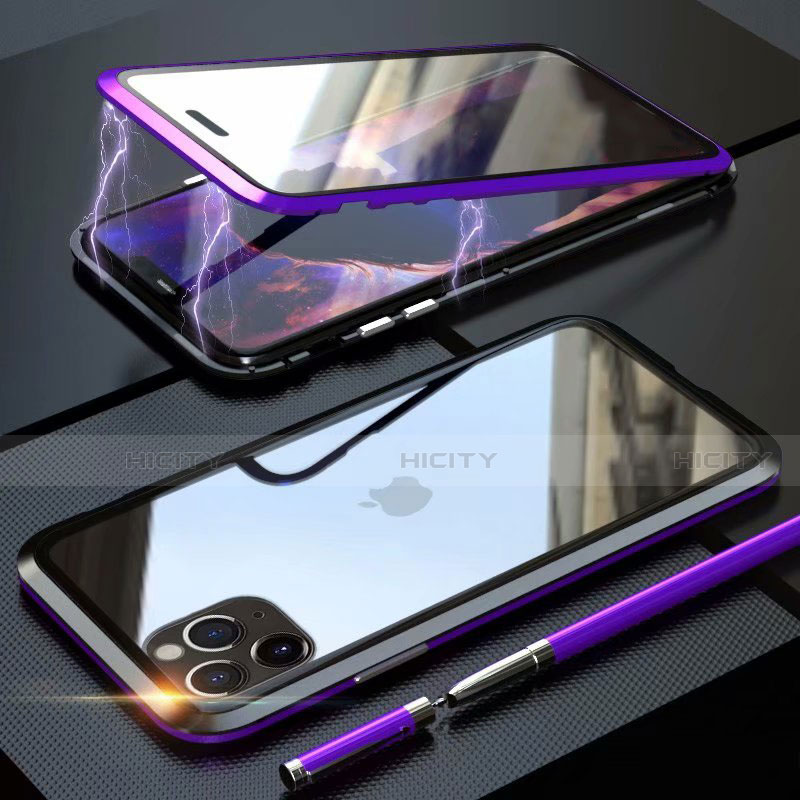 Coque Rebord Bumper Luxe Aluminum Metal Miroir 360 Degres Housse Etui Aimant M12 pour Apple iPhone 11 Pro Max Plus