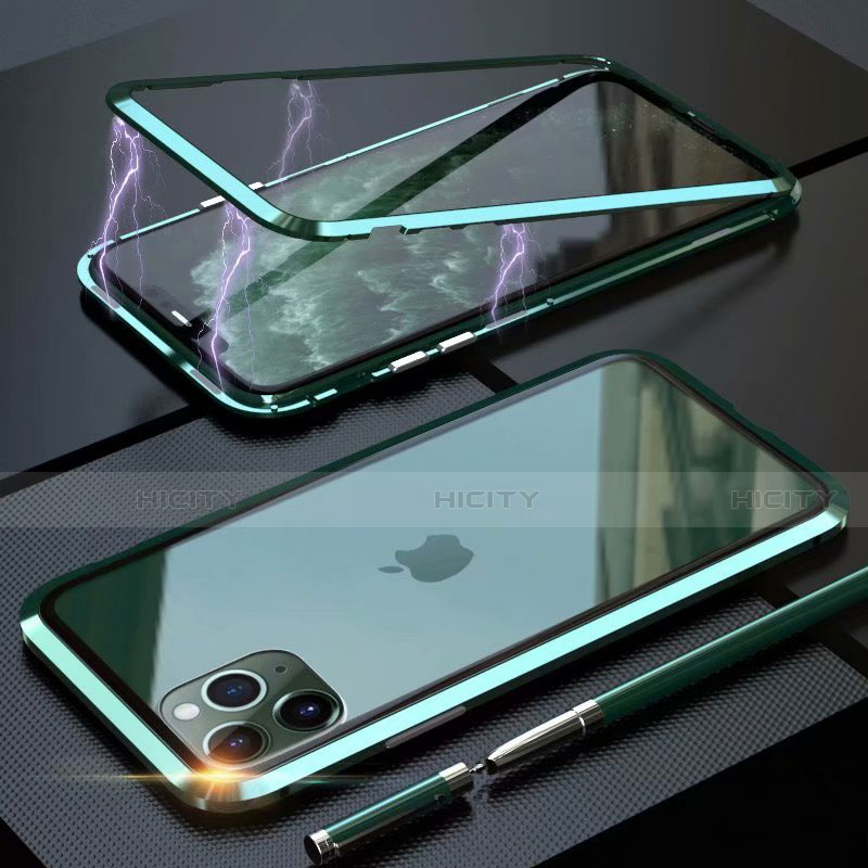 Coque Rebord Bumper Luxe Aluminum Metal Miroir 360 Degres Housse Etui Aimant M14 pour Apple iPhone 11 Pro Plus