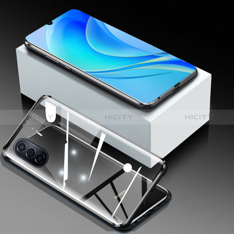 Coque Rebord Bumper Luxe Aluminum Metal Miroir 360 Degres Housse Etui Aimant P01 pour Huawei Enjoy 50 Plus