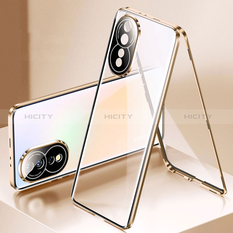 Coque Rebord Bumper Luxe Aluminum Metal Miroir 360 Degres Housse Etui Aimant P01 pour Huawei Honor 80 5G Plus