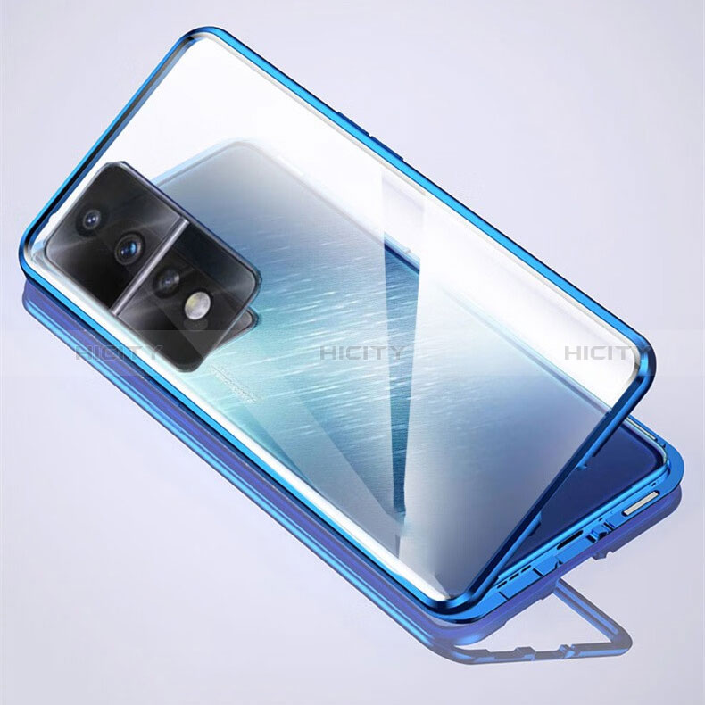 Coque Rebord Bumper Luxe Aluminum Metal Miroir 360 Degres Housse Etui Aimant P01 pour Huawei Honor 80 GT 5G Plus