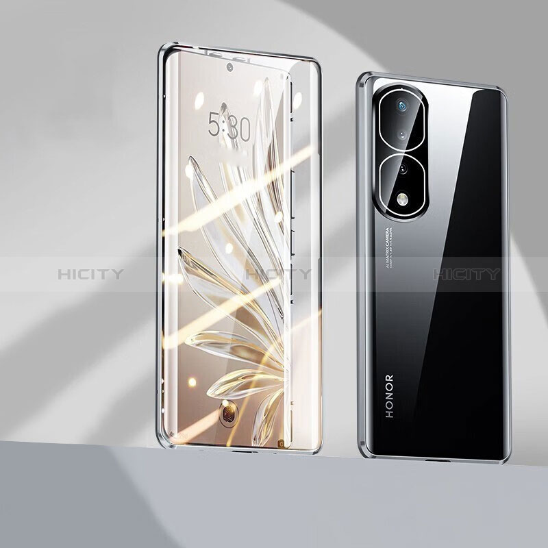 Coque Rebord Bumper Luxe Aluminum Metal Miroir 360 Degres Housse Etui Aimant P01 pour Huawei Honor 80 Pro 5G Plus