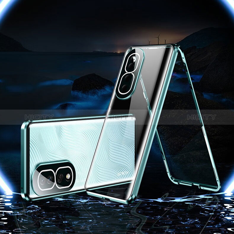 Coque Rebord Bumper Luxe Aluminum Metal Miroir 360 Degres Housse Etui Aimant P01 pour Huawei Honor 80 Pro 5G Plus