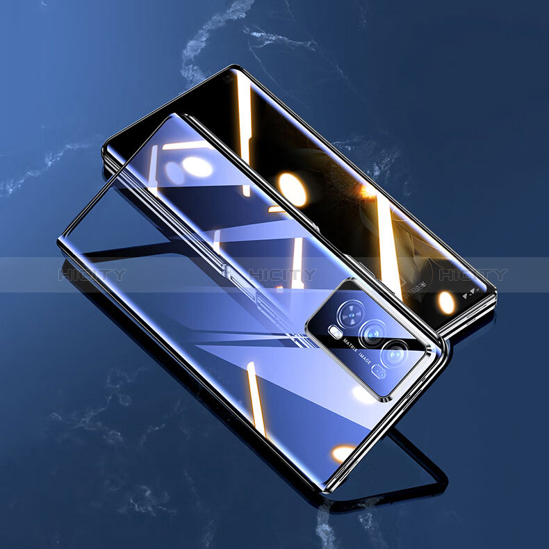 Coque Rebord Bumper Luxe Aluminum Metal Miroir 360 Degres Housse Etui Aimant P01 pour Huawei Honor Magic V2 Ultimate 5G Plus