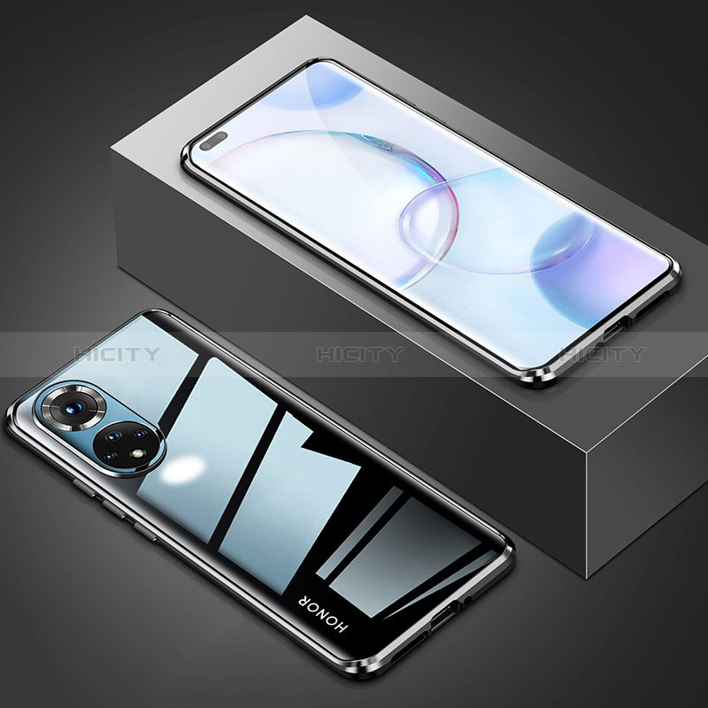 Coque Rebord Bumper Luxe Aluminum Metal Miroir 360 Degres Housse Etui Aimant P01 pour Huawei Nova 9 Pro Noir Plus