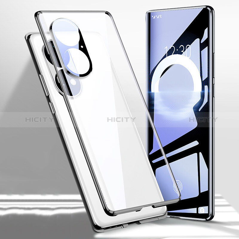 Coque Rebord Bumper Luxe Aluminum Metal Miroir 360 Degres Housse Etui Aimant P01 pour Huawei P50 Plus