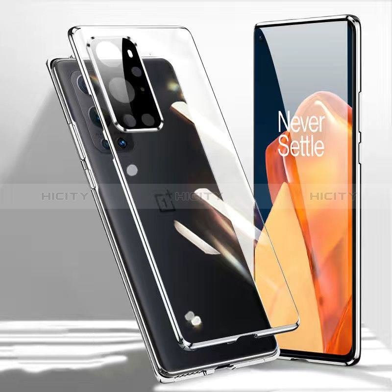 Coque Rebord Bumper Luxe Aluminum Metal Miroir 360 Degres Housse Etui Aimant P01 pour OnePlus 9 Pro 5G Noir Plus