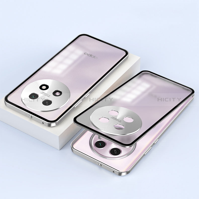 Coque Rebord Bumper Luxe Aluminum Metal Miroir 360 Degres Housse Etui Aimant P01 pour Oppo A2 Pro 5G Plus