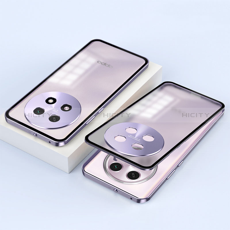 Coque Rebord Bumper Luxe Aluminum Metal Miroir 360 Degres Housse Etui Aimant P01 pour Oppo A2 Pro 5G Plus