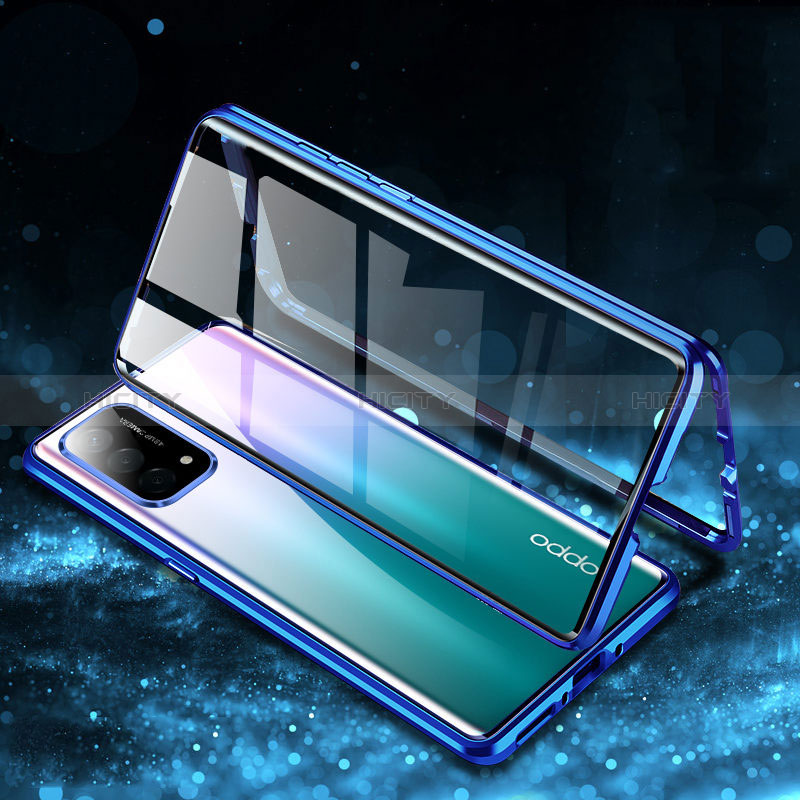 Coque Rebord Bumper Luxe Aluminum Metal Miroir 360 Degres Housse Etui Aimant P01 pour Oppo A54 5G Plus