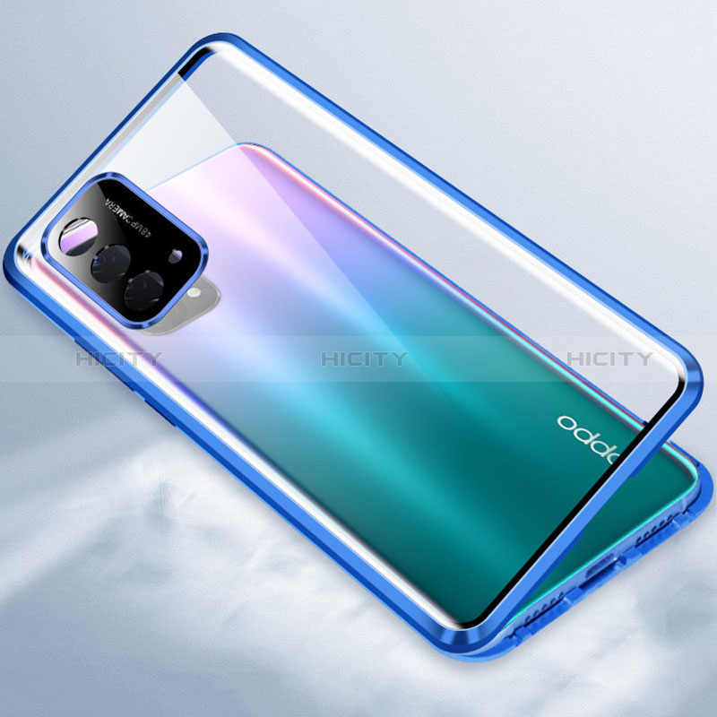 Coque Rebord Bumper Luxe Aluminum Metal Miroir 360 Degres Housse Etui Aimant P01 pour Oppo A54 5G Plus