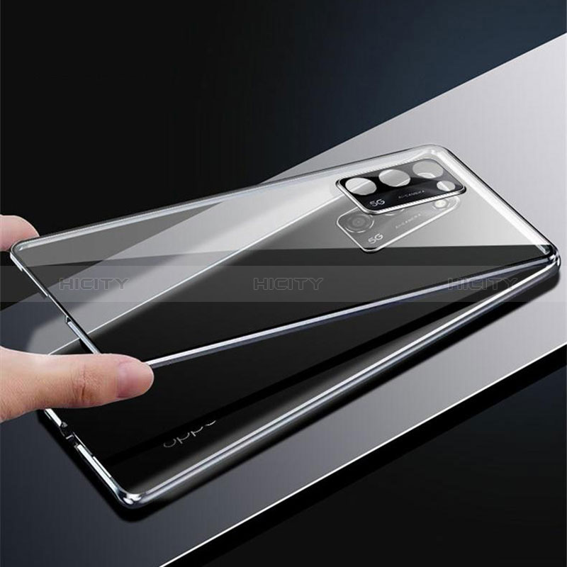 Coque Rebord Bumper Luxe Aluminum Metal Miroir 360 Degres Housse Etui Aimant P01 pour Oppo A56 5G Plus